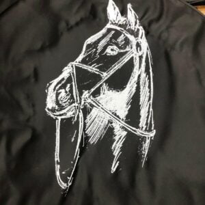 Horses Head Wheel Cover Black & White