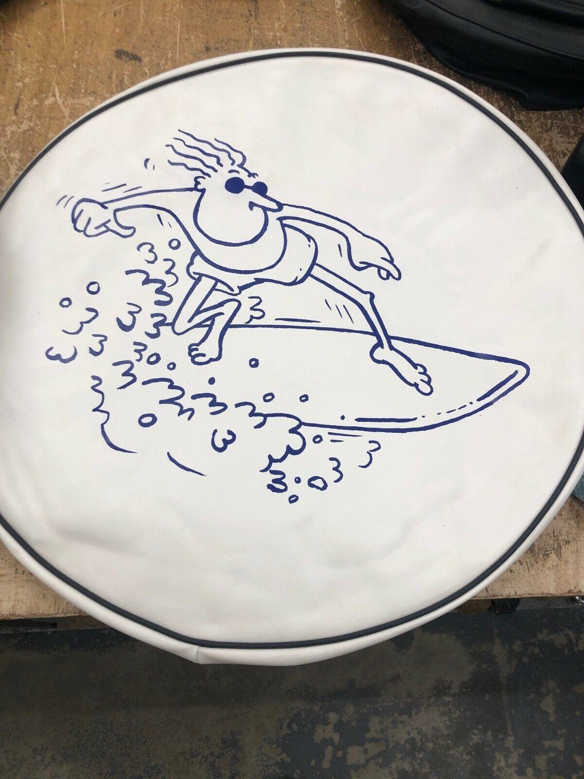 Surf Dude Wheel Cover Blue & White
